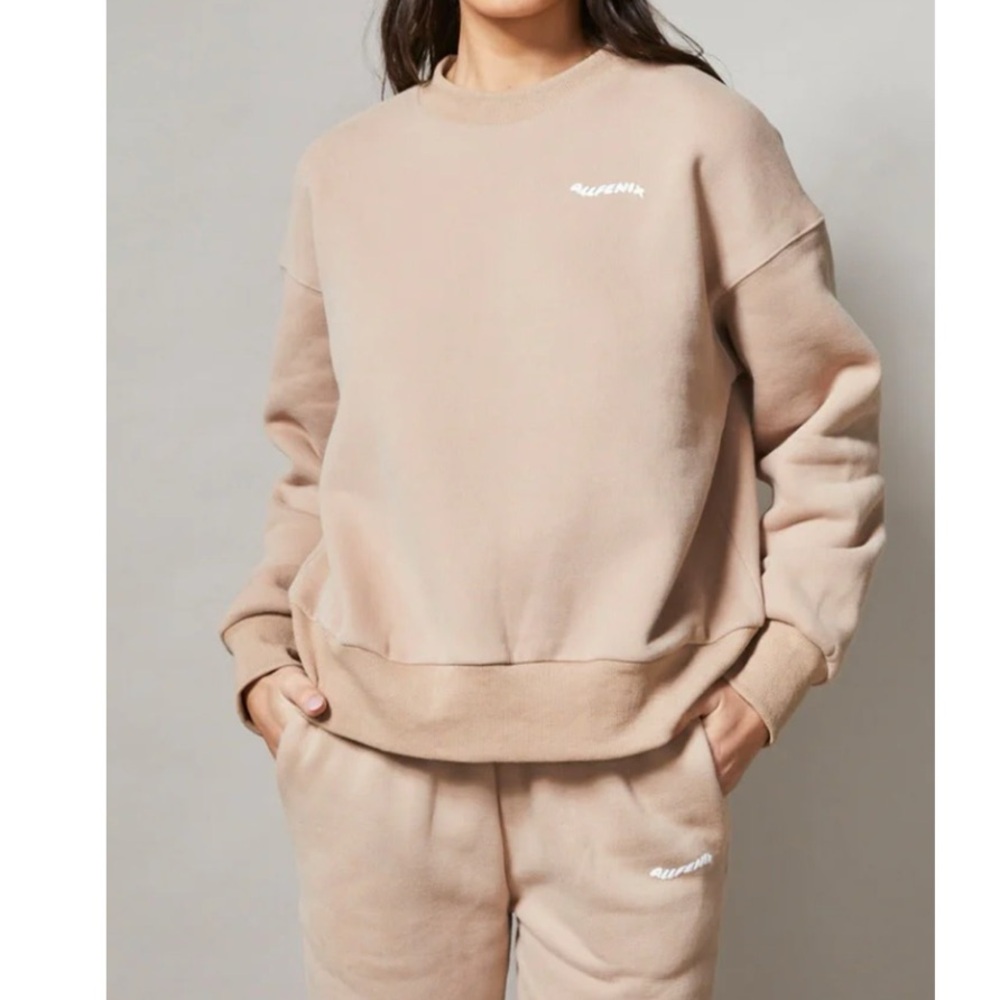 Allfenix cream color sweatshirt and pants set size S